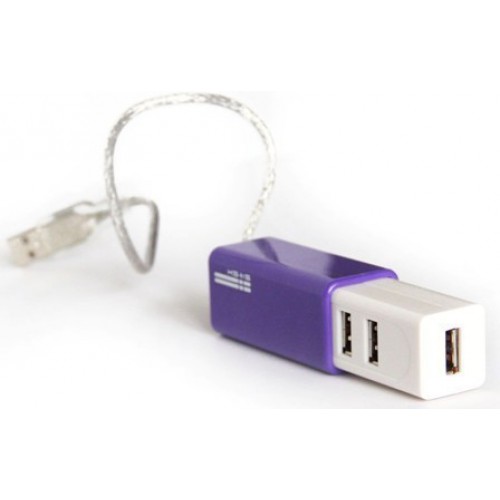 Мини хаб USB 2.0 на 4 порта KS-is Slim (сиреневый) (KS-021PU)