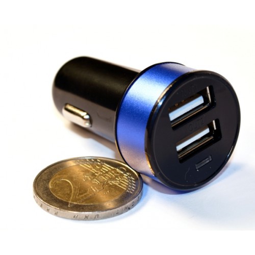 Зар ус-во USB 2 порта для циф техн 2.1A/1A от прик авто 12В KS-is Joox (KS-212Blue) черно-голубая