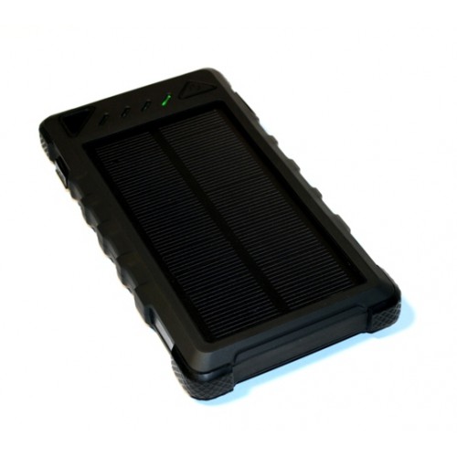 Универсальная батарея KS-is (KS-300Black) 10000мАч со встроенной солнечной панелью, черная