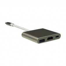 Переходник USB-C в HDMI 3 в 1 KS-is (KS-342)