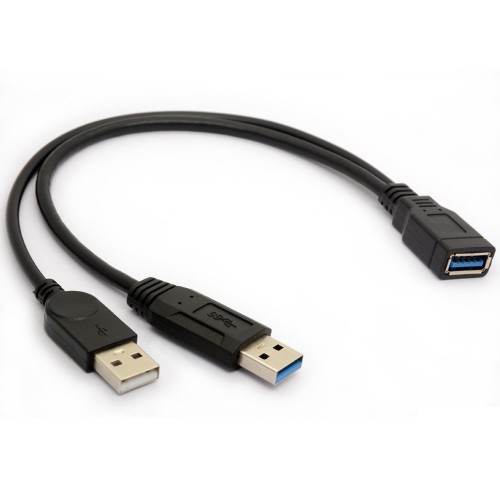 Кабель адаптер USB 3.0 M-F с питанием KS-is (KS-447)
