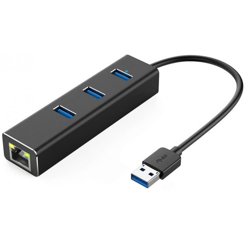 USB 3.0 RJ45 Gigabit LAN адаптер с USB хабом KS-is (KS-405)