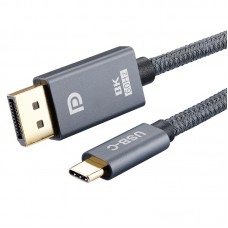 Кабель адаптер премиум USB-C M DisplayPort 1.4 M KS-is (KS-536PO) 1.8м серый
