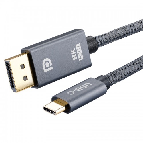 Кабель адаптер премиум USB-C M DisplayPort 1.4 M KS-is (KS-536PO) 1.8м серый
