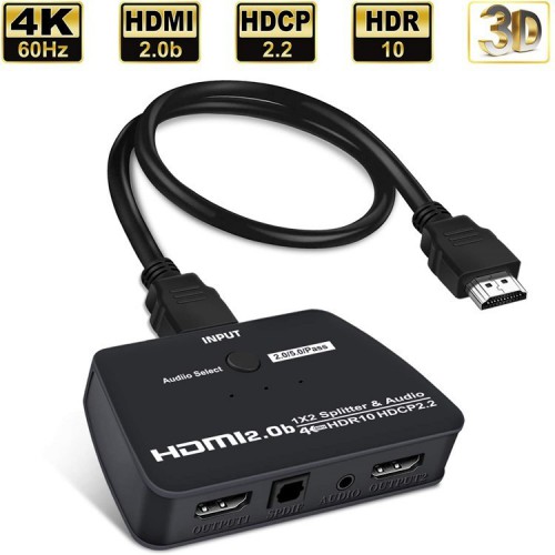 Активный разветвитель HDMI 1 вход 2 выхода KS-is (KS-745) с аудио
