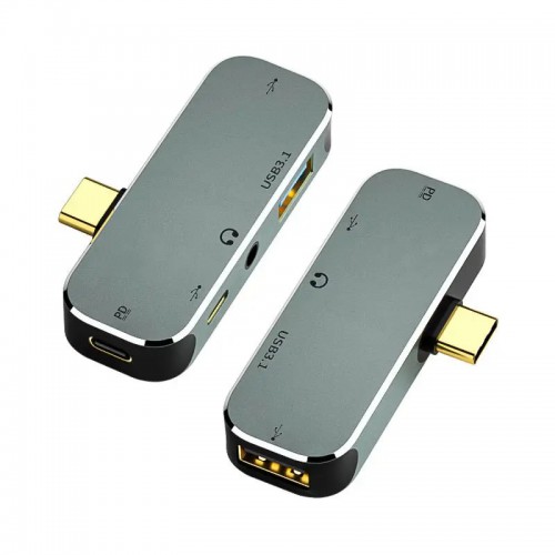 Хаб USB-C 5 в 1 KS-is (KS-763) с коннектором
