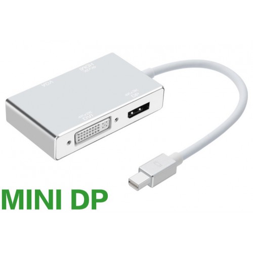 Адаптер переходник 4-в-1 miniDP M на DP/HDMI/DVI/VGA F KS-is (KS-781)